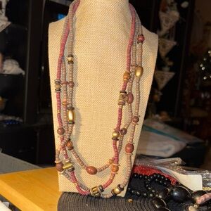 0137) Boho Handcrafted Beaded Necklace